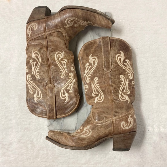 Corral Other - SOLD     Corral Cowboy Cowgirl Boots Sz 9 Honey Cortez Embroidered Tan Brown